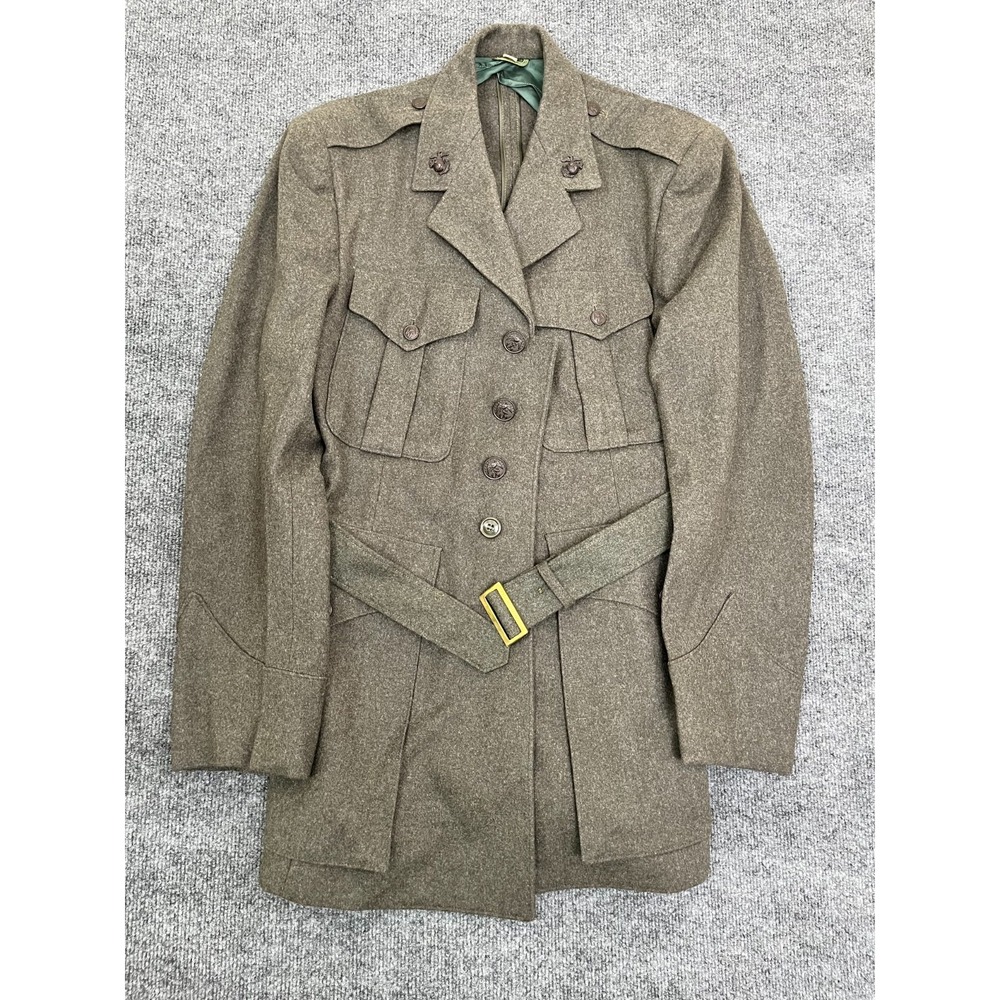 VIntage Kravin Park Clothes Field Green Wool Coat SIZE 36 R